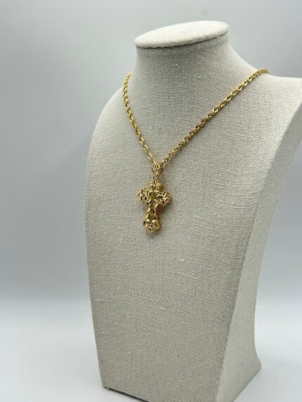 collana americana con croce in oro18kt-50cm 6.50gr